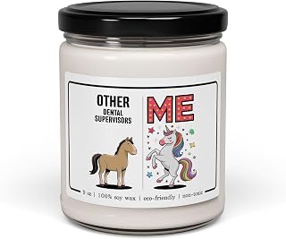 Funny Dental Supervisor Gifts - Other Dental Supervisors vs Me Unicorn Candle for Dental Office Manager Clinic Supervisor Employee Dental - 9oz Soy Wax Cinnamon Vanilla Scent