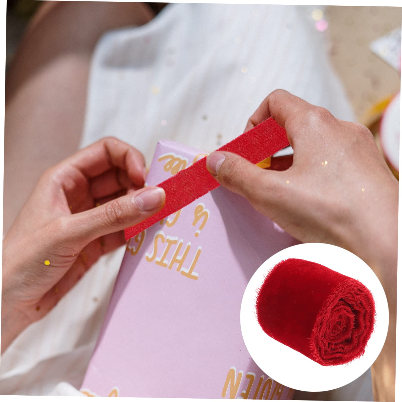 Abaodam 9rollen Handgerissene Samtbänder Dekorative Hochzeitsbänder Für Diy Partydekoration Pro Festliche Atmosphäre Für Hochzeiten Feiern