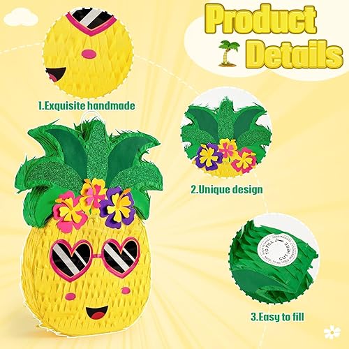 Miniatura 369 de WERNNSAI - Piñata de sirena plegable, piñata de cumpleaños con flecos que incluye cuerda para jalar, venda y bate. Decoraciones