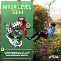 Fofana Ninja Slider 65 Ft Zipline Szett Gyerekeknek és Felnőtteknek Kertbe 4