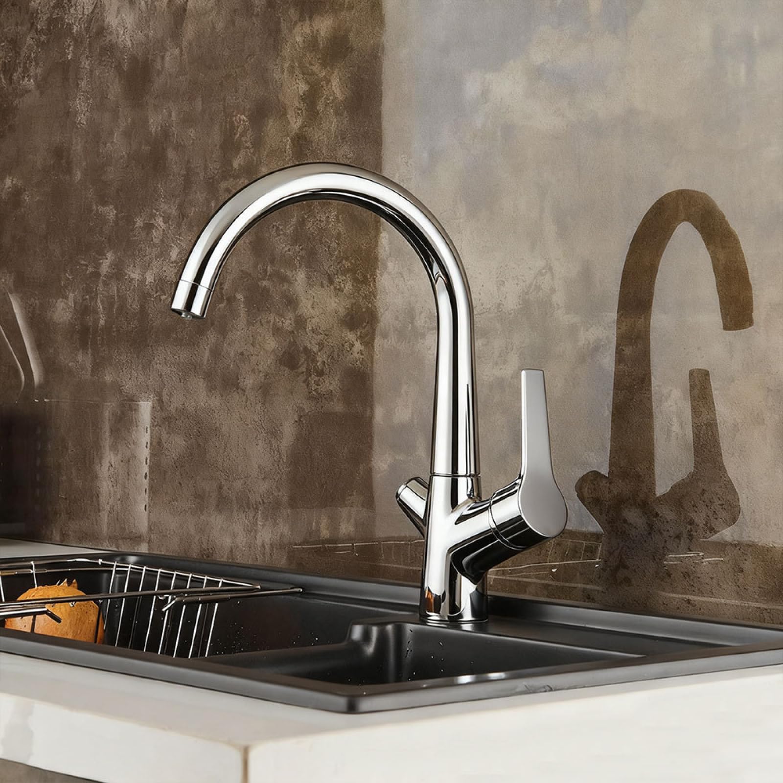 Fanjubei Electroplated Silver Kitchen Brass Hot And Cold Water Purification Faucet With Rotating Faucets