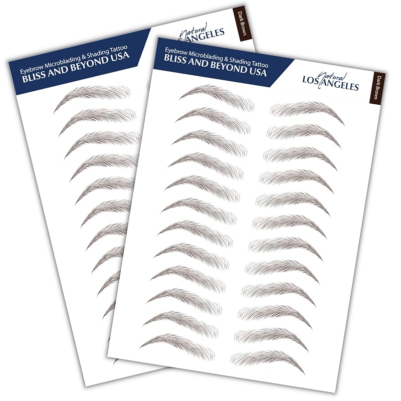 Bliss and Beyond USA Adesivos para Sobrancelhas Los Angeles Dark Brown, 2 Folhas