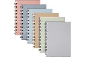 6 Pcs Aesthetic Spiral Notebooks for School