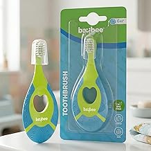 Baybee Ultra Soft Baby Toothbrush | BPA-Free Smooth Silicone Bristles | Easy Grip, Great For Massaging & Cleaning Gums Toddler Tooth brush | kids Safe and Effective Oral Care Toothbrush For 3M+ (Blue)