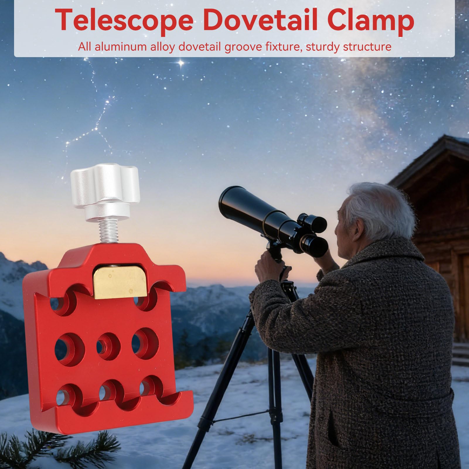 Teleskop Schwalbenschwanzklemme, Schwalbenschwanz Sattelklemme aus Aluminiumlegierung für Teleskope und Kameras Einsteckhalterung Für astronomische Teleskope, Spiegel, Linsenspiegel, Leitspiegel