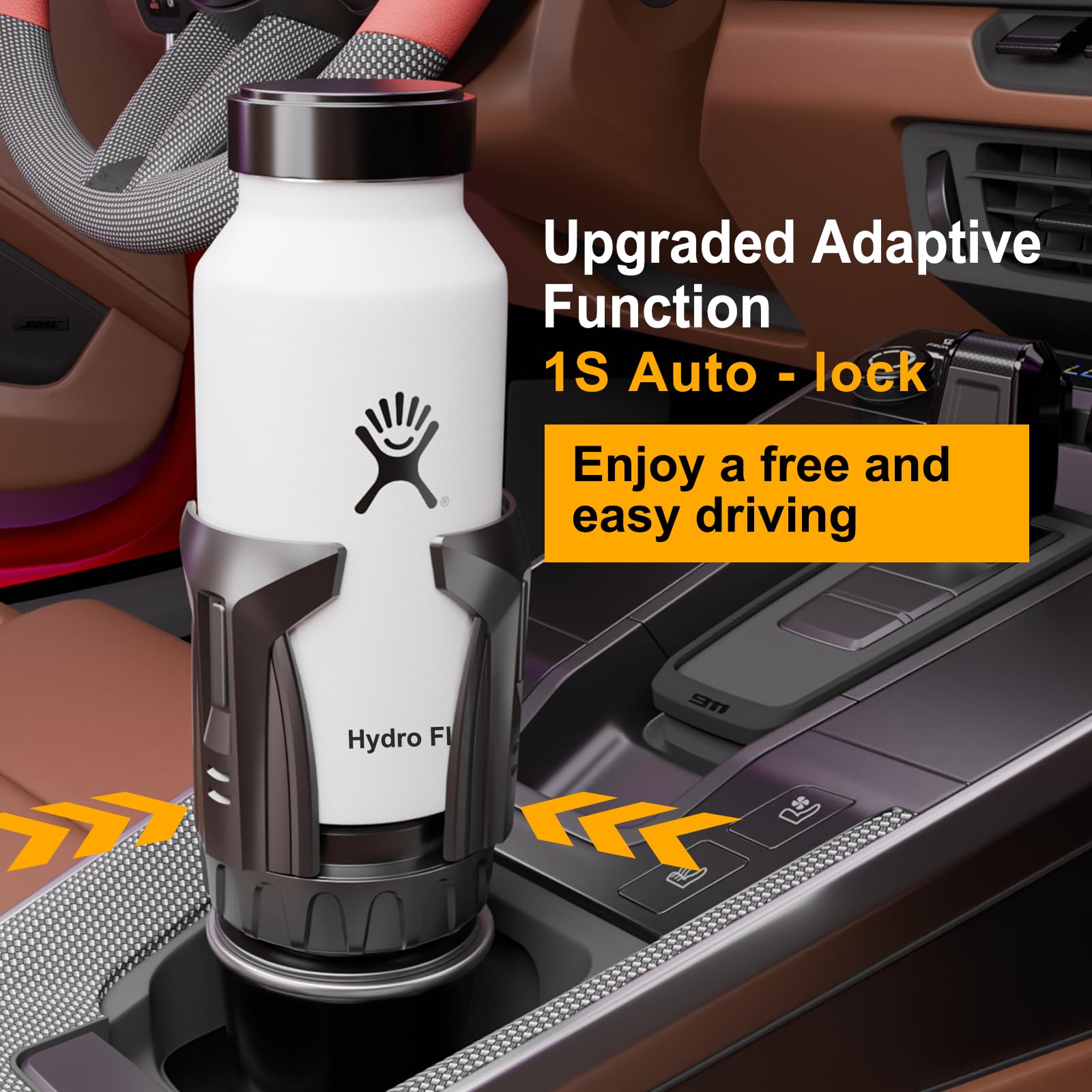 Automatic Car Cup Holder Expander, AutoLock Cup Holder