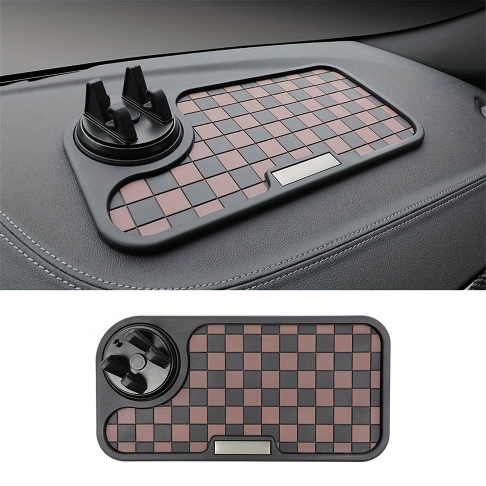 Auto-Anti-Rutsch-Pad, Armaturenbrett, Mittelkonsole, Anti-Rutsch-Matte mit drehbarer Telefonhalterung, PVC-Schlüsselaufbewahrungsmatte Für Auto