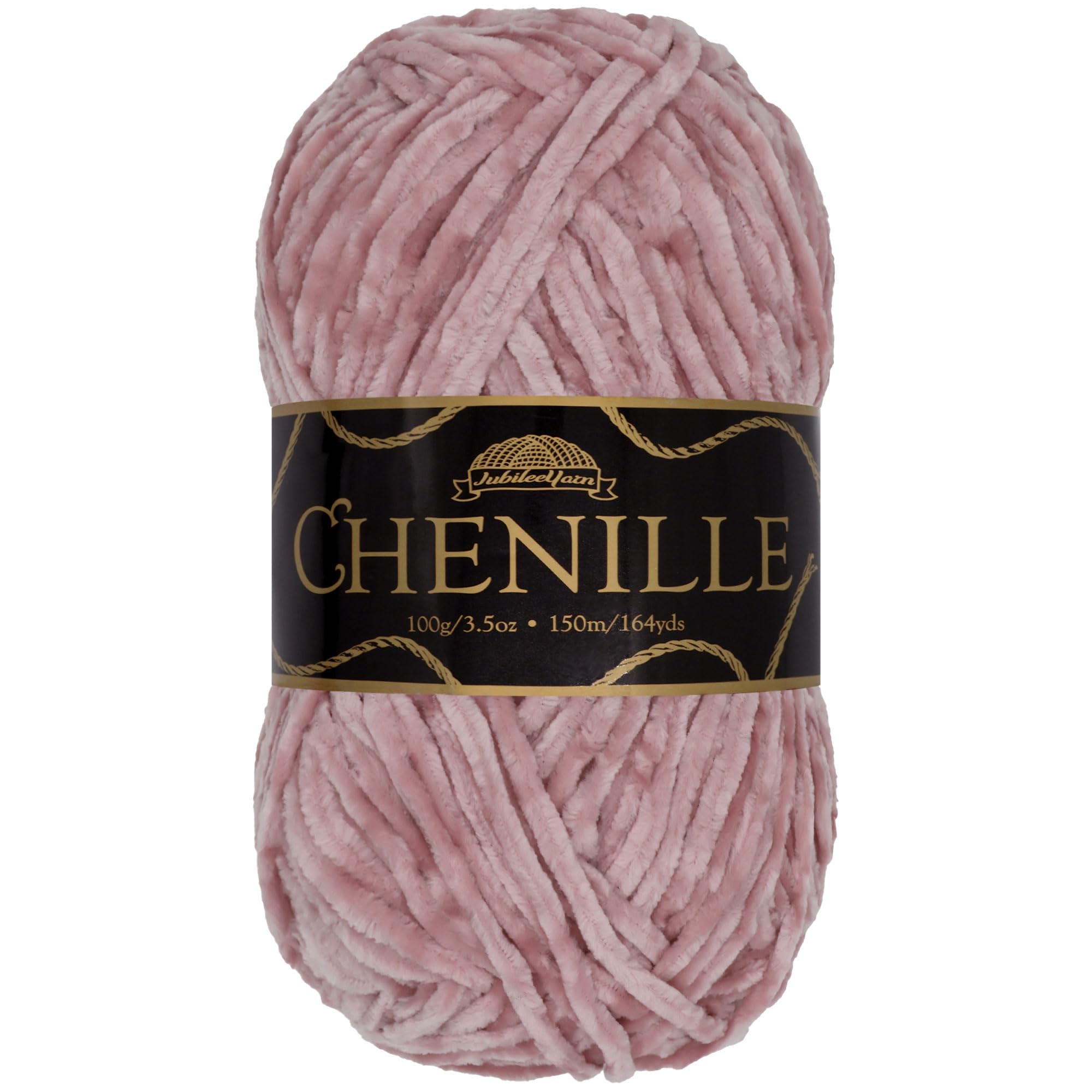 JubileeYarn Chenille Yarn - Worsted Weight - 100g/Skein - Ballet Slipper - Dark Lily Grey Pink Velvet - Crochet and Knitting Yarn - 1 Skein