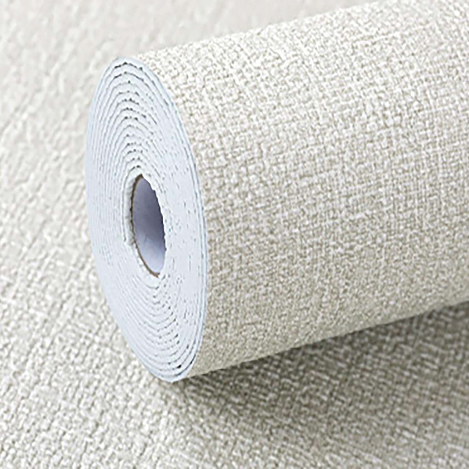 Papier peint autocollant lin beige pour sublimer l'ambiance du salon et de la chambre