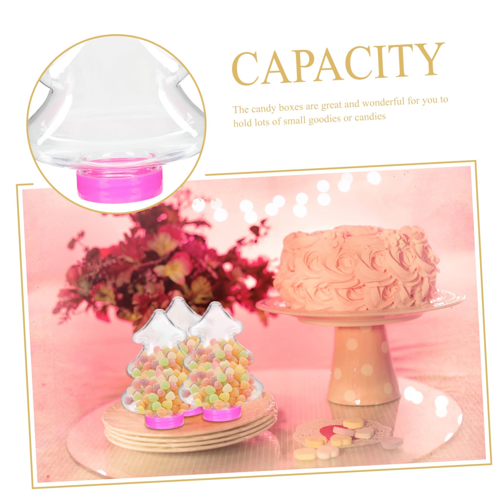 BEBEMOKO Holiday Candy Box Set 25pcs Christmas Tree Containers Candy Canister Lids for Christmas Parties Home Decor Color