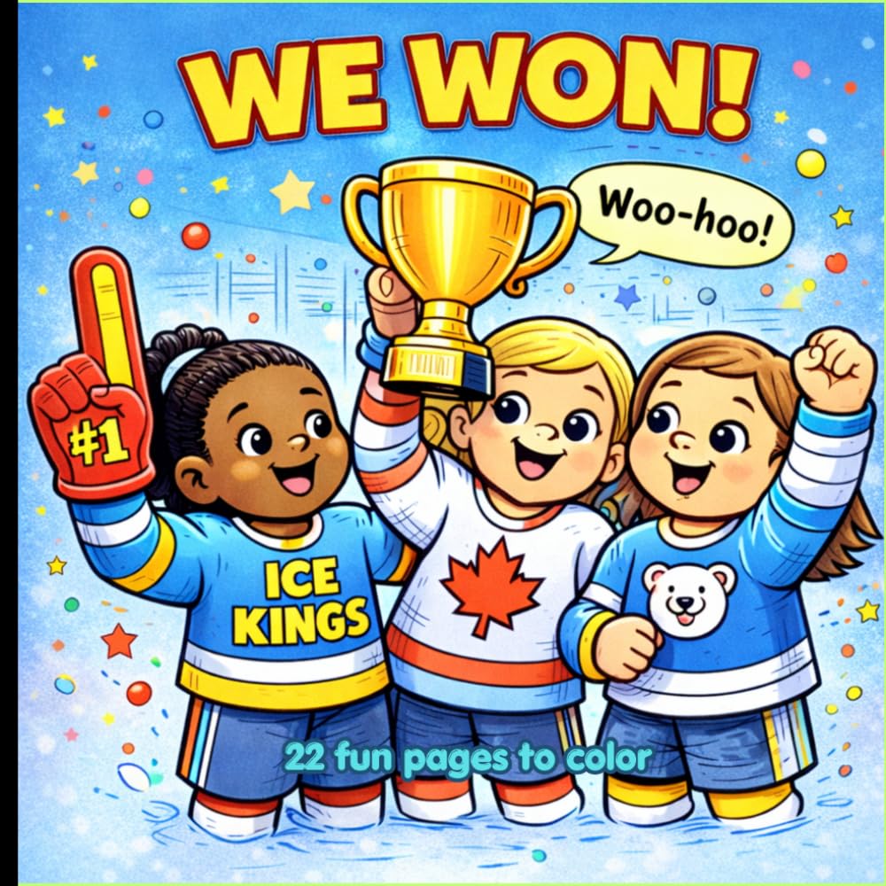 Girls fun hockey coloring book