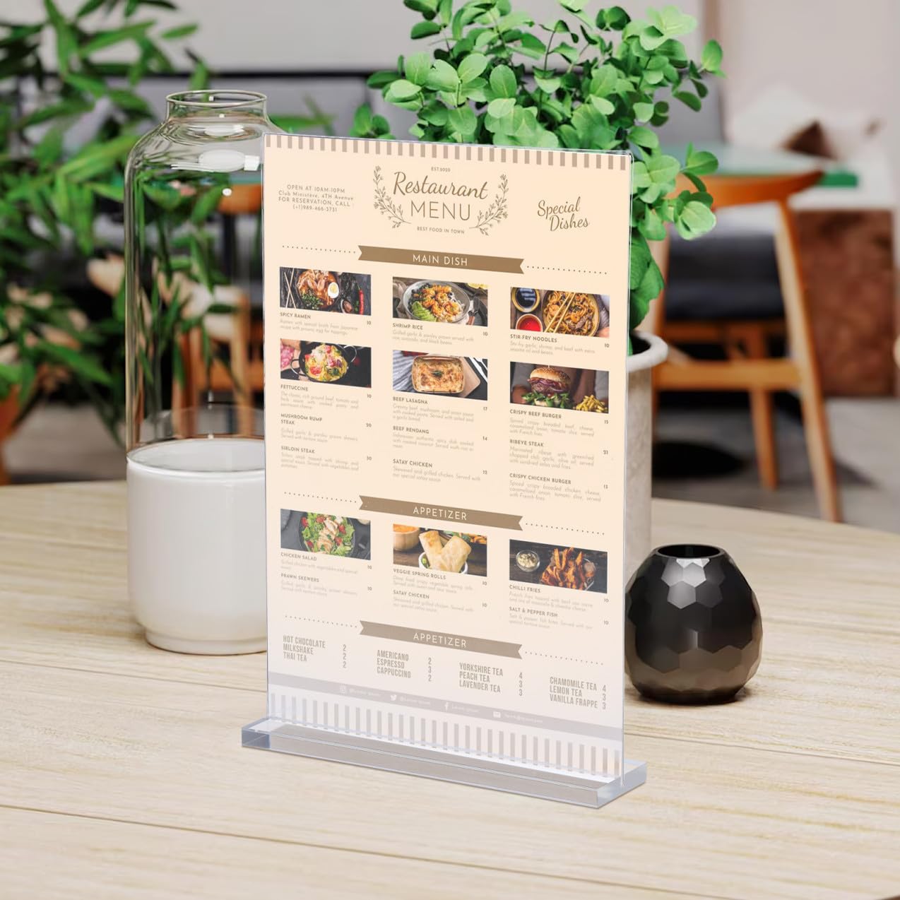 PLAFOPE 3piezas Soportes Transparentes Para Expositores De Mesa Acrílico Alta Uso Frecuente Estable Para Oficina Tienda Restaurante