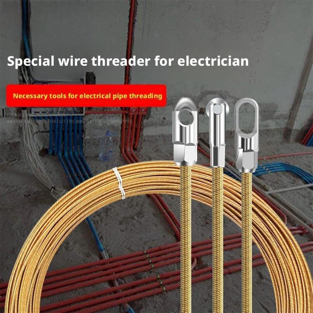 Universal Wire Lead Threading Device Tool,Cable Fishing Tools,Electrical Spring Wire Threader Fish Tape Fastener Cable Wire Puller Tool,Hidden Cable Threader Running Puller, Diameter 4.0mm (16.4ft)
