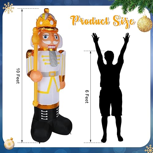Miniatura 2 de Syhood Cascanueces inflables de Navidad de 10 pies, soldado cascanueces gigante, decoración de Navidad al aire libre con luz LED integrada,