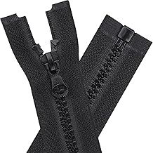 Zip, DOITEM Resin Zipper Plastic Zippers Zips Zip for Sewing and Crafts (Black, 45cm)