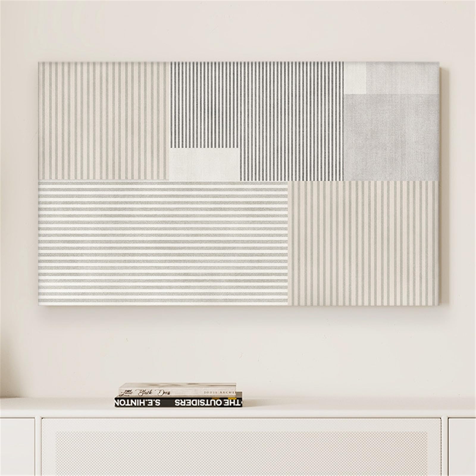 Mateju TV Housse Anti-Poussière, 32-85 Pouces Housse de Télévision en Tissu Élastique, Housse de Protection de L'écran pour TV à Beige Moderne Couverture TV (56-65pouces,Géométrie)