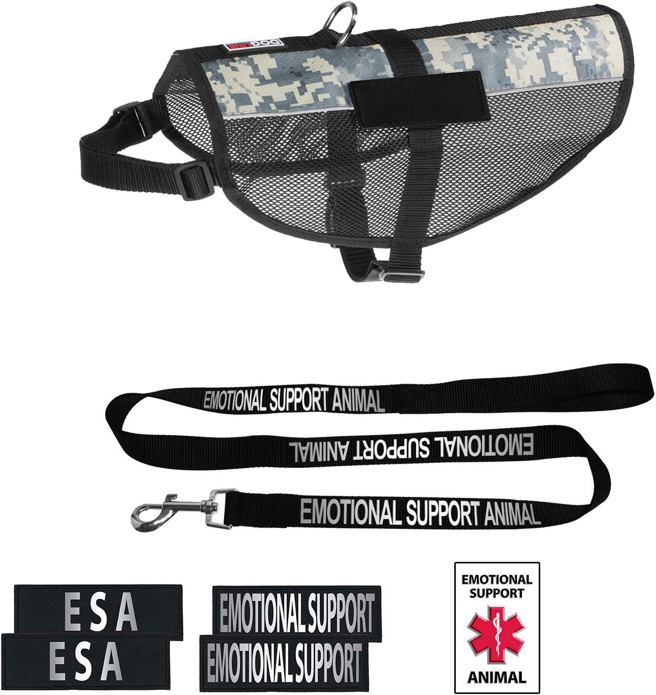 Buy Dogline Emotional Support Dog Vest Set Adjustable Service Dog Vest Harness Reflective Emotional Support Esa Patches With Emotional Support Leash Emotional Support Animal Id Card Online In Indonesia B07pbcxwml