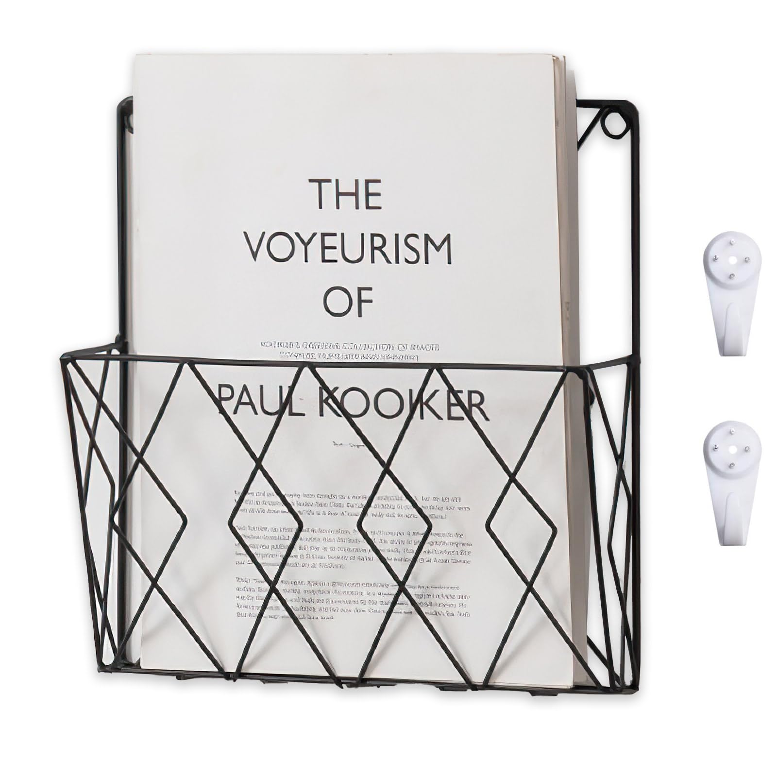 kumet Wall-Mounted File Organizer, Metal Wall File Holder, Magazine Rack, Space-Saving Design, Ideal for Home Office, Workspace, and Study Room