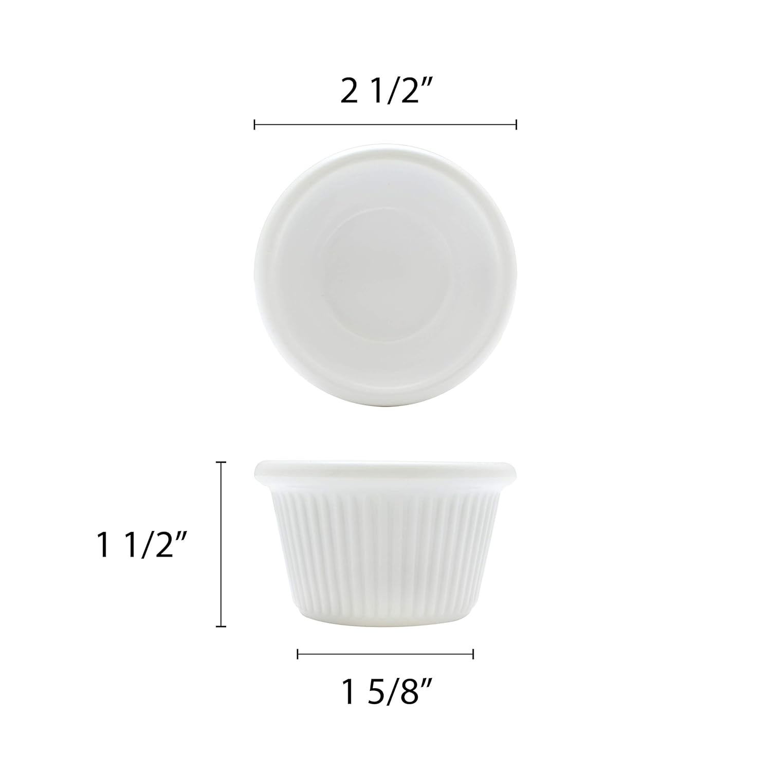 Thunder Group ML507W1R Ramekin 1-1/2 Oz. Capacity 2-1/2" Dia.