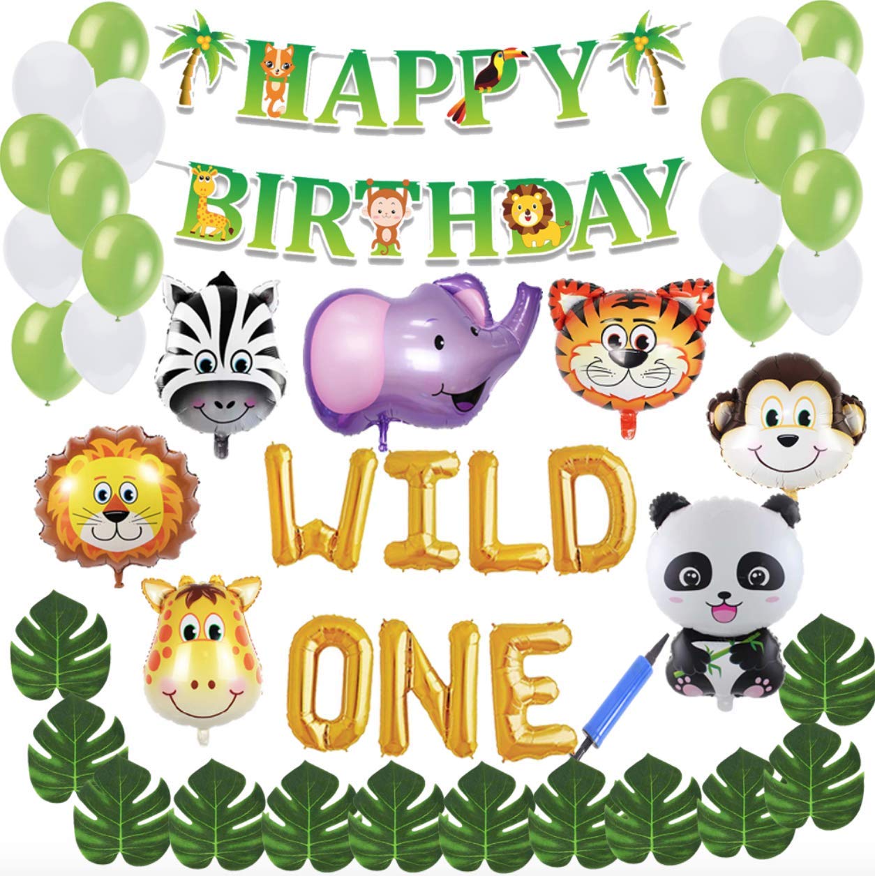 Ourwarm Partytalk 6pcs Jungle Safari Animal Balloons With Zoo