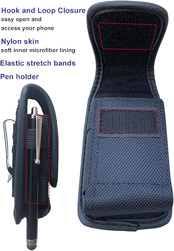 Miniatura 3 de Funda para teléfono con correa y clip para el cinturón, funda de nailon para Nokia 2660 2760, Alcatel Go Flip4, Cingular, LG TCL Flip Pro Classic,