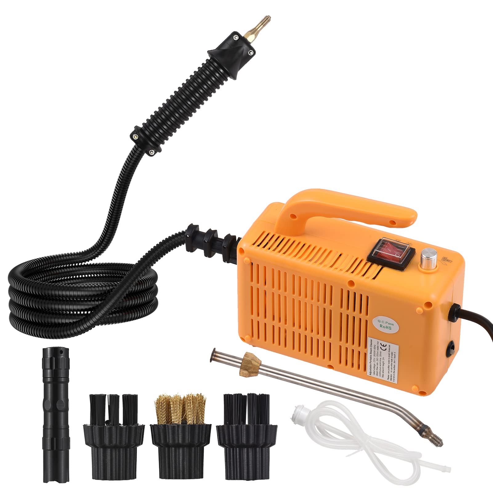 Steam Cleaner, High Temperature Pressurized Handheld Self-control Steam Cleaning Machine With Extension Tube Brush Heads