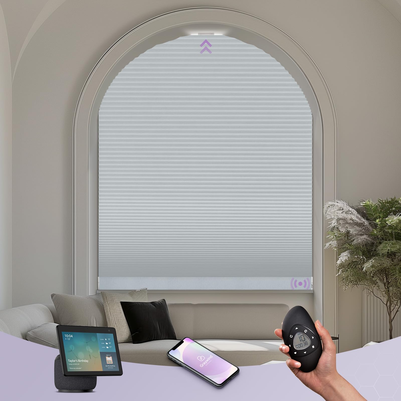 Amazon.com: Graywind Smart Arched Blinds Compatible with Alexa