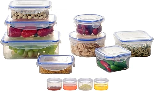 Miniatura 10 de Maturi Juego de 7 recipientes de almacenamiento de alimentos con tapas herméticas, sin BPA, 0.12L-3.8L