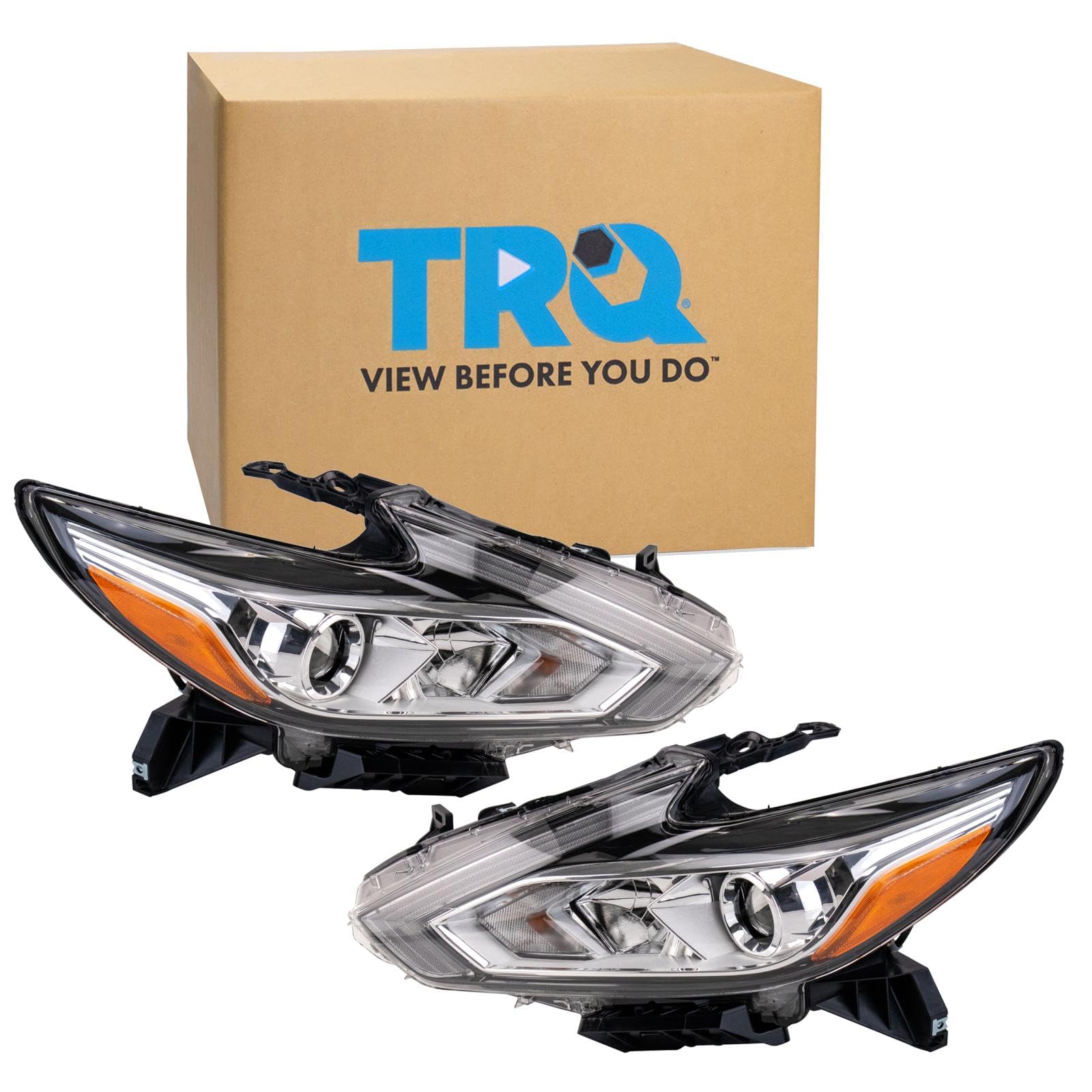 TRQ Halogen Headlight Assembly Set for 2016-2018 Altima