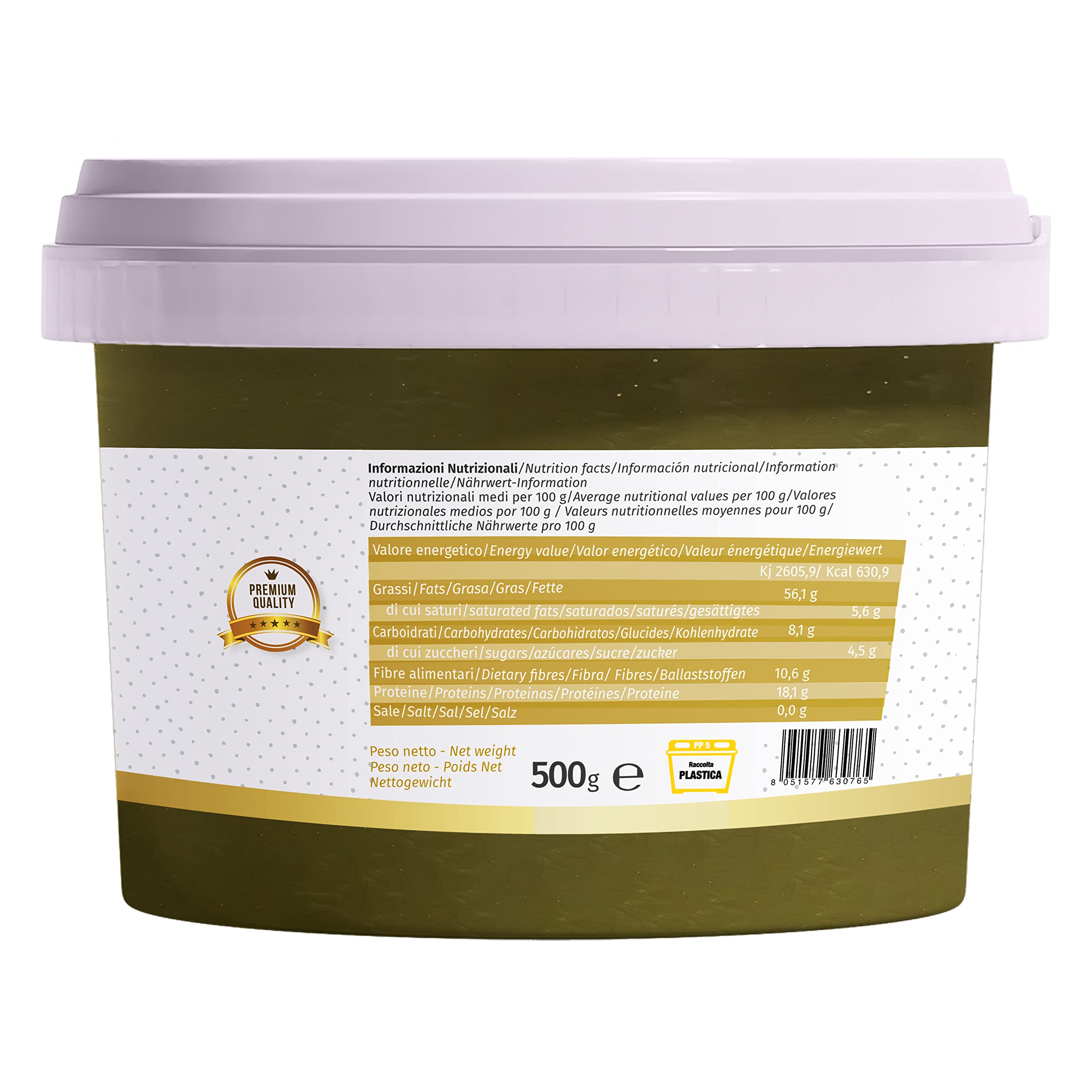 Dolcincasa-Pasta di Pistacchio Puro 100% al Naturale Senza Glutine per Creme e Gelati 500g