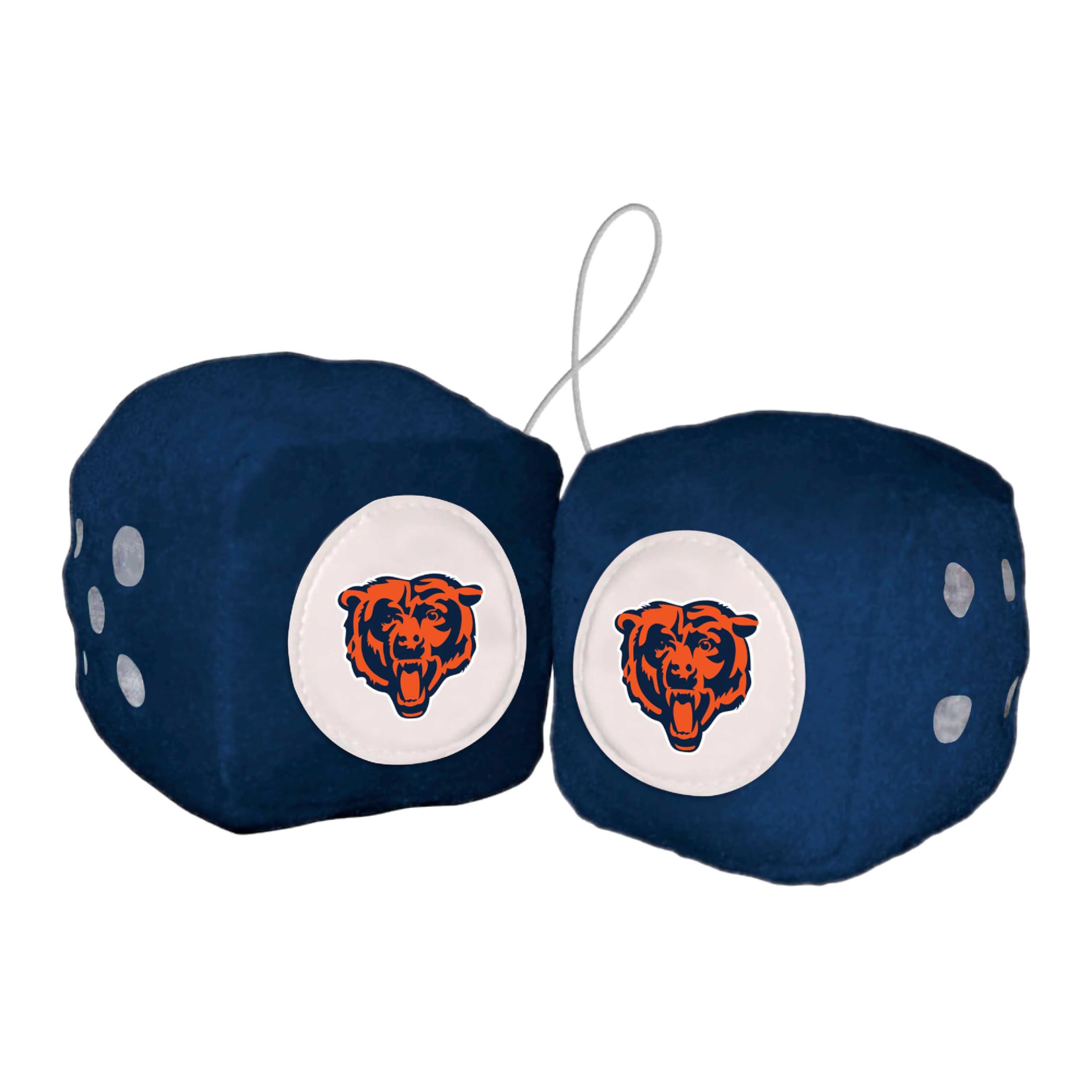 FANMATS 31973 Chicago Bears - Juego de dados peludos de color del equipo de 3 pulgadas