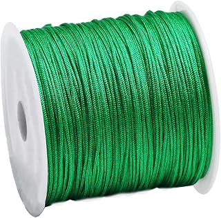 150 Yards 1.0 mm Nylon Cord Beading Satin String for Chinese Knotting Beading Macrame Friendship Bracelet Jewelry Making(Green)