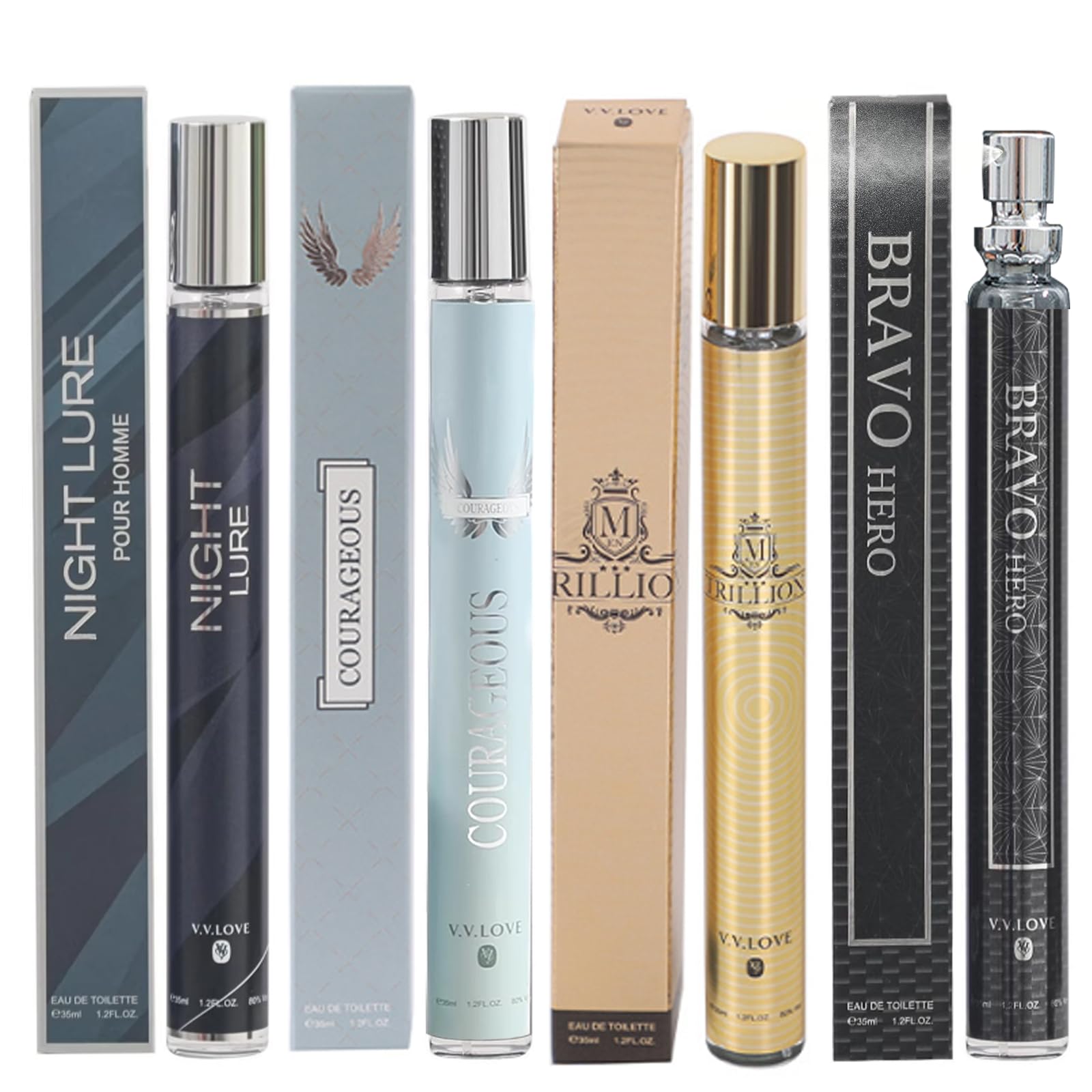4 Pack Cologne for Men(4x35ml),Perfume for Him,Gifts for Husband,Gifts for Him,Eau de Toilette,Stocking Stuffers for Men,Christmas Gifts,Travel Size Perfume,Natural Spray Long Lasting Gift