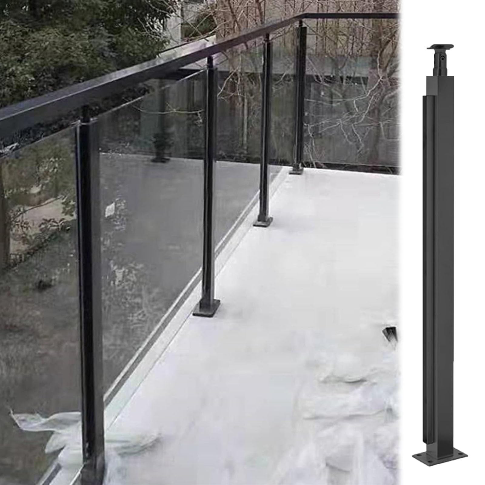 Poteau de garde-corps en verre robuste en acier inoxydable haute résistance pour escalier