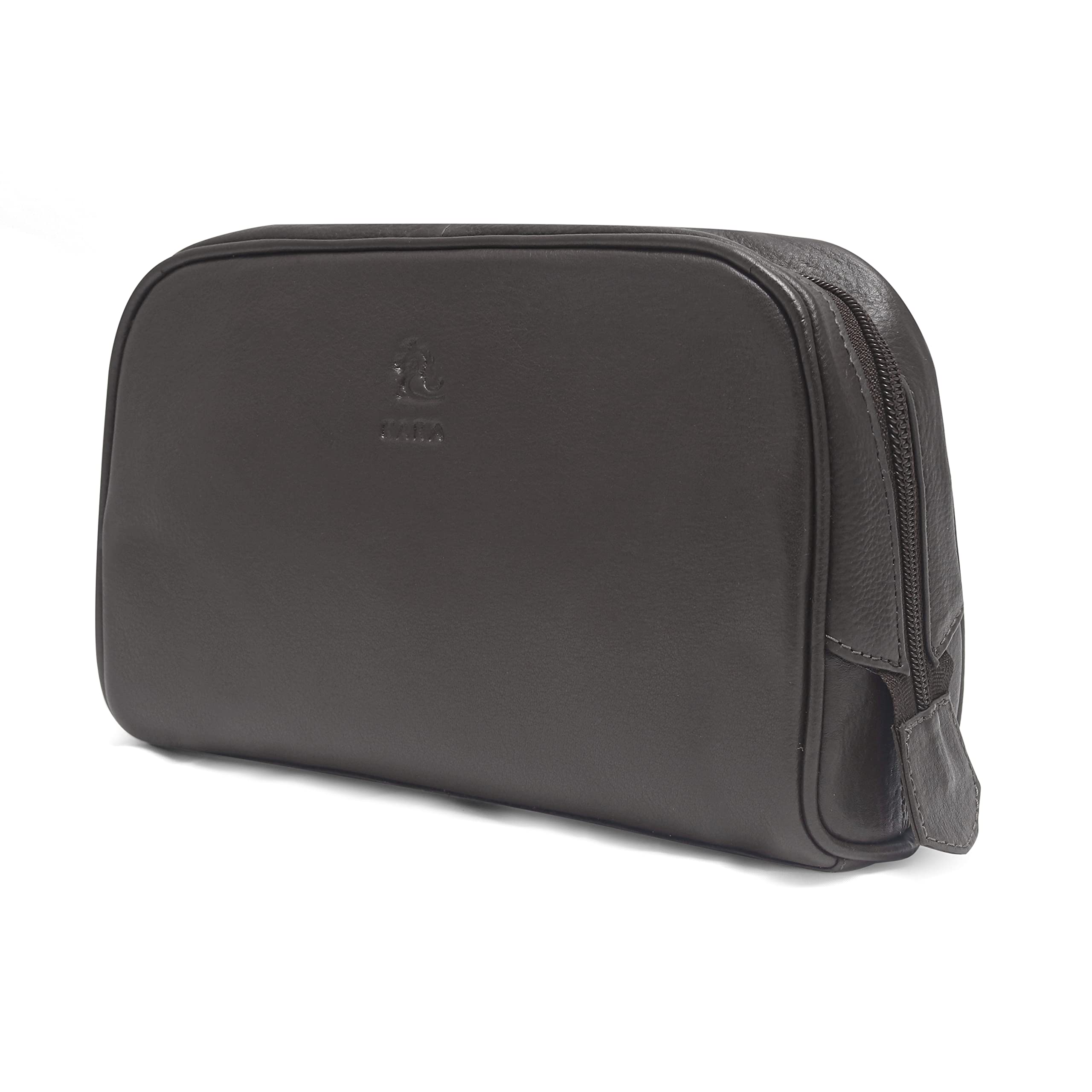 Malia Brown Unisex Leather Toiletry Bag | Multipurpose Travel Pouch for Men & Women | Portable Shaving Kit, Makeup Cosmetic Organizer, Wash Bag, Travel Toiletry Kit Pouch-image-13