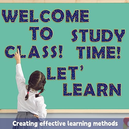 Vista 105 de Juego de 150 letras grandes de 6 pulgadas y puntuación, colorido alfabeto recortado para el aula para exhibir tablón de anuncios, escuela en casa