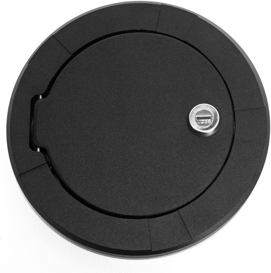 RealWheels RW2022BPLJ Billet Black Powder Coated Locking Fuel Door