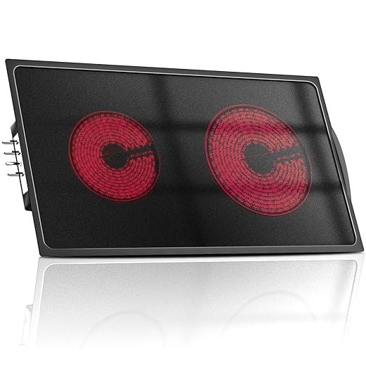 Upgraded A122B Radiant Cartridge Compatible with Jenn Air Cooktop Replacement Parts Black Jenn-Air Radiant Cartridge JEA8120ADB A122BA Electric Slide-In Range Burners Whirlpool Jennair Cooktop Parts