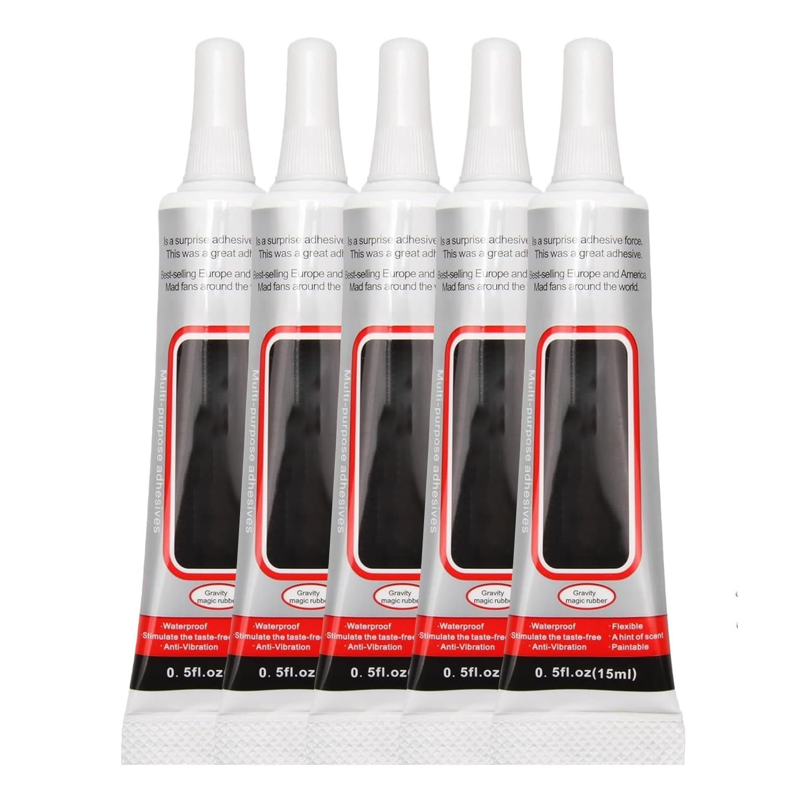 5PCS B7000 Super Glue All Purpose, Multi Purpose Glue Clear Adhesive with Precision Tip, Waterproof & Strong Bond for Jewelry, Rhinestone, Nail Art, Metal, Stone, Phone Repair, DIY Crafts