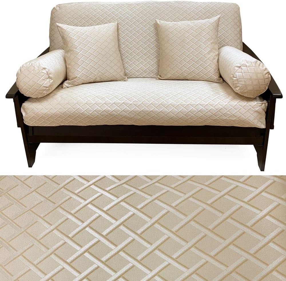 SlipcoverShop Century Salmon Futon Cover 354 Queen 5pc Pillow Set