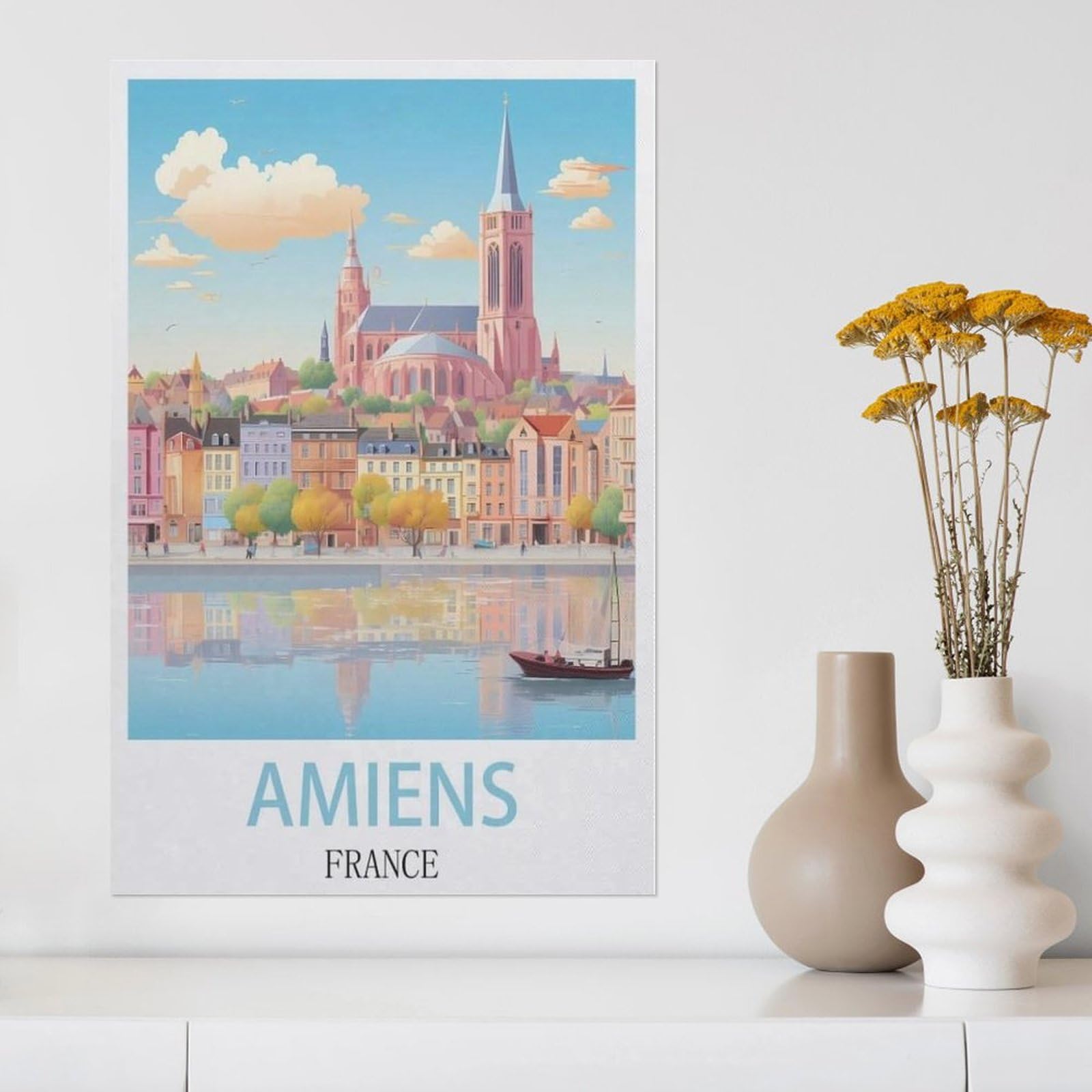 Amiens France，Puzzle 1000 Pièces, Puzzles en Papier, Jouets Éducatifs pour Enfants Adultes Cadeau d'anniversaire（50x70cm）-AA58