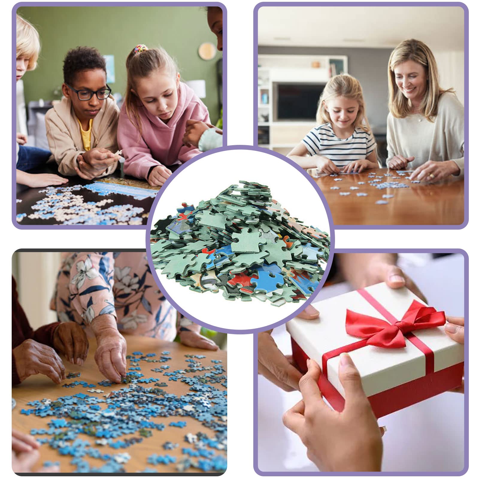 Puzzle en bois à coins arrondis – Puzzle de 1000 pièces pour adultes et personnes âgées – Art mural amusant – Cadeau unique – Excellent cadeau pour les amateurs de puzzle