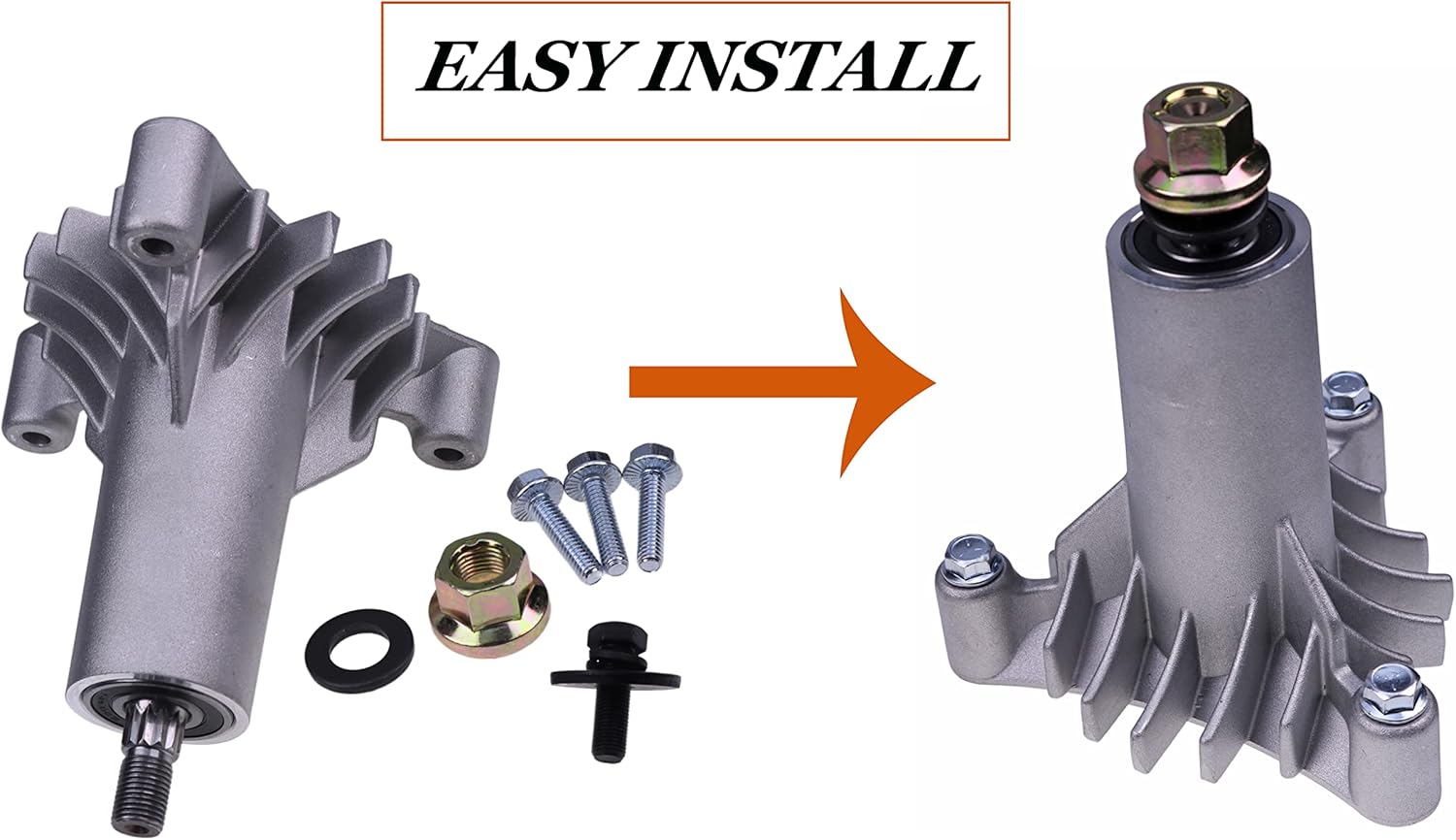 JEENDA 2PCS Spindle Mandrel Assembly 130794 AYP130794 532130794 128285 285-456 128774 with 3 Mounting Bolts for AYP Craftsman Poulan Husqvarna, WET1742ST, Fits 42 inch Deck LT1000 HeavyDuty