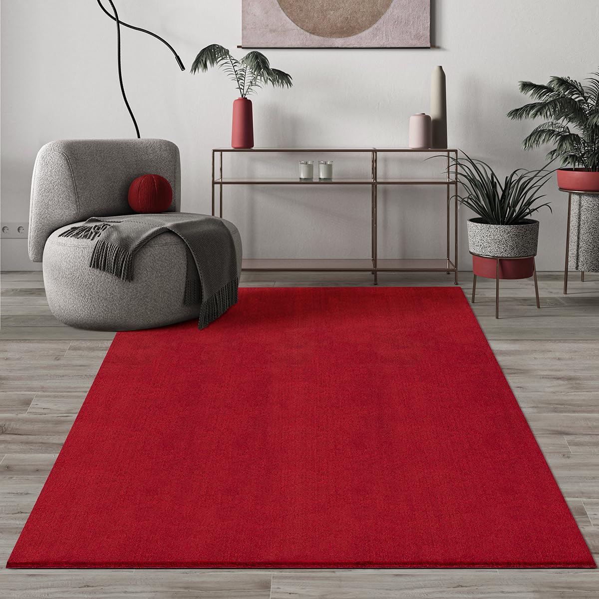 Mias Teppiche Comfort Modern Fluffy Short-Pile Carpet, Anti-Slip Backing, Washable up to 30 Degrees, Super Soft