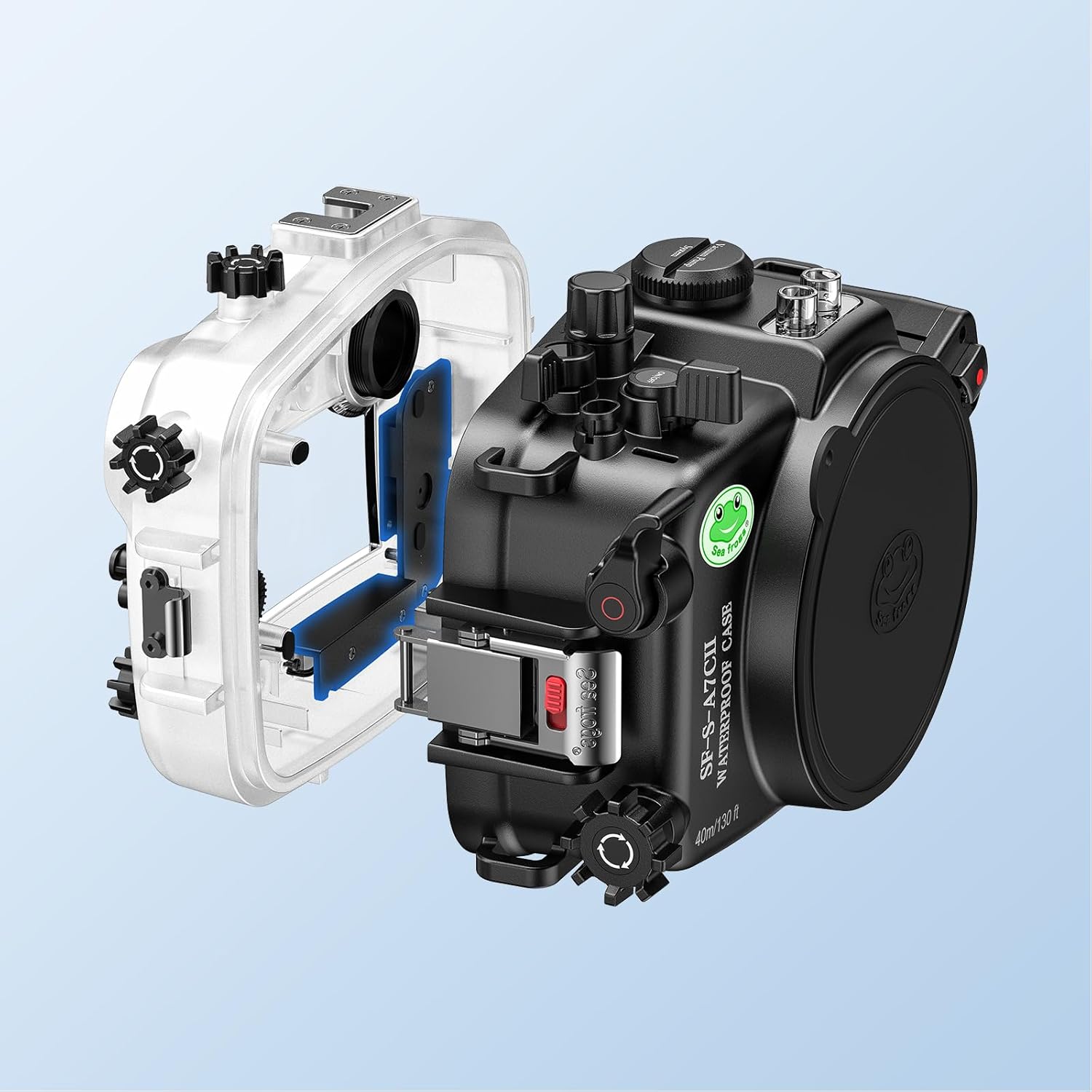 Sea Frogs Underwater Camera Case Compatible with Sony A7C-II for FE 28-60mm F4-5.6 IPX8 40m/130ft Maximum Diving Depth A7C-2 Waterproof Camera Housing for Diving, Surfing, Rowing