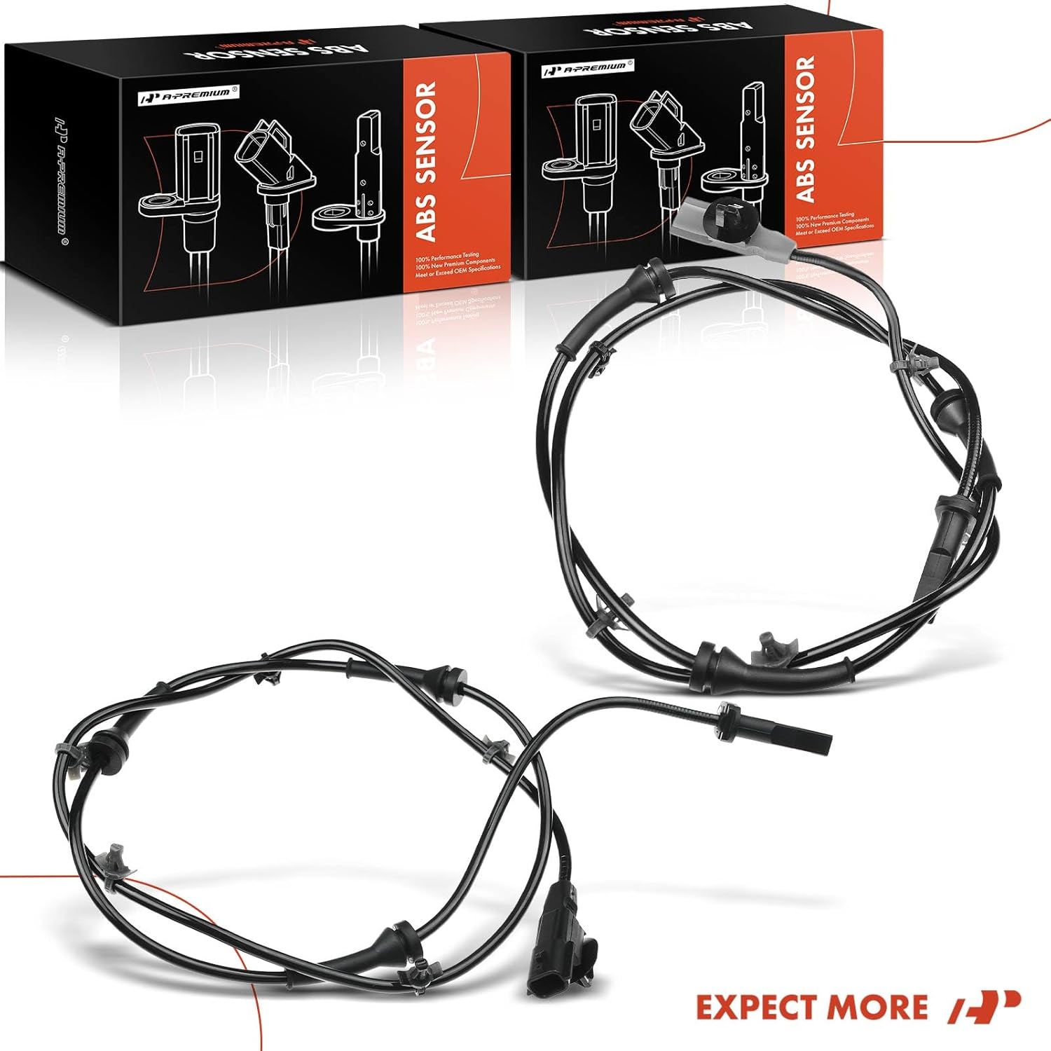 A-Premium ABS Wheel Speed Sensor Compatible with Nissan Models - Altima 2007-2012, Maxima 2009-2014 - Rear Driver and Passenger Side, 2-PC Set, Replace# 47901-ZX70A, 47900-9N00A