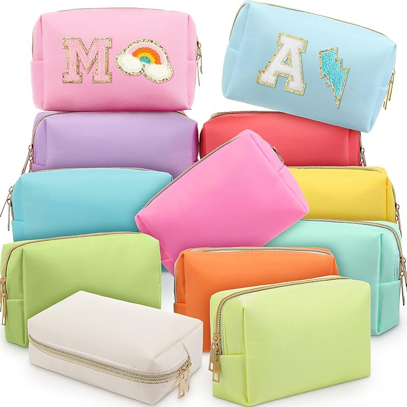 Kigeli Necessaire de Maquiagem em Nylon Macaron com Zíper, Pacote com 12