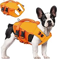 Vista 11 de ASENKU Chaleco salvavidas para perros, chaleco reflectante de alta flotabilidad para perros con asas duraderas para perros pequeños y medianos, Verde