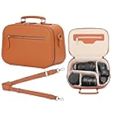 Divvia Camera Sling Bag, Waterproof PU Leather Crossbody Camere Bag for Photographers, Small Shockproof Case with Removable Dividers for DSLR/SLR/Mirrorless, 4L Brown