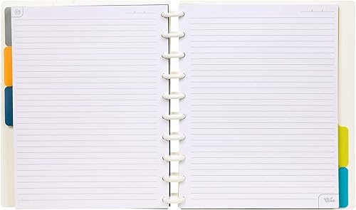 Vista 110 de Talia - Agenda personalizable con aros, (Fireworks Deep Lake, con discos Deep Lake, tamaño mediano (7.5 x 9.75 pulgadas).